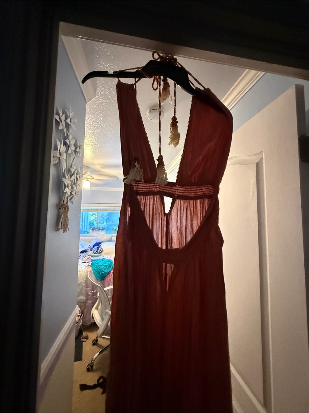 Sleeveless Deep V Maxi Dress in Terracotta - Picture 4 of 4